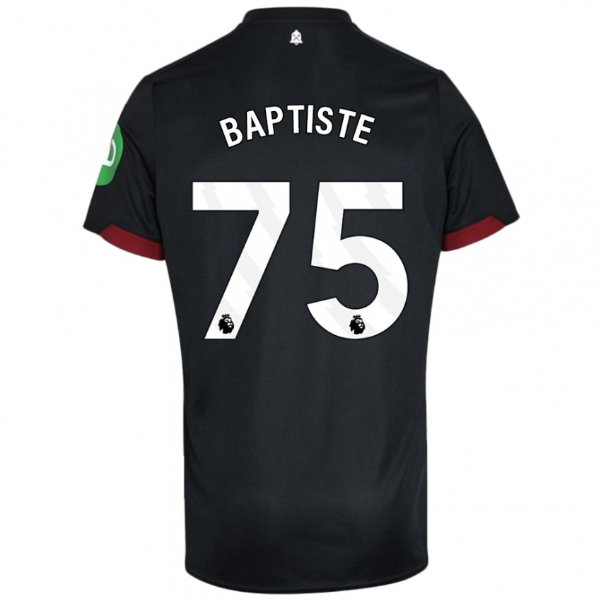 Női Jamal Baptiste #75 Fekete Fehér Idegenbeli Jersey 2024/25 Mez Póló Ing