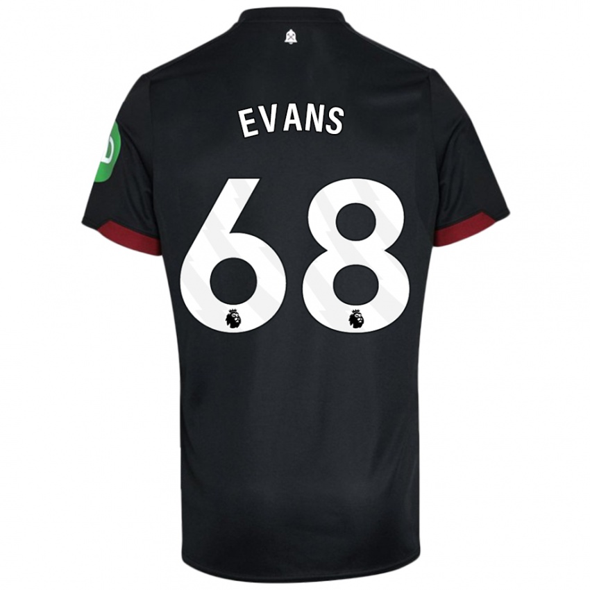 Női Isaac Evans #68 Fekete Fehér Idegenbeli Jersey 2024/25 Mez Póló Ing