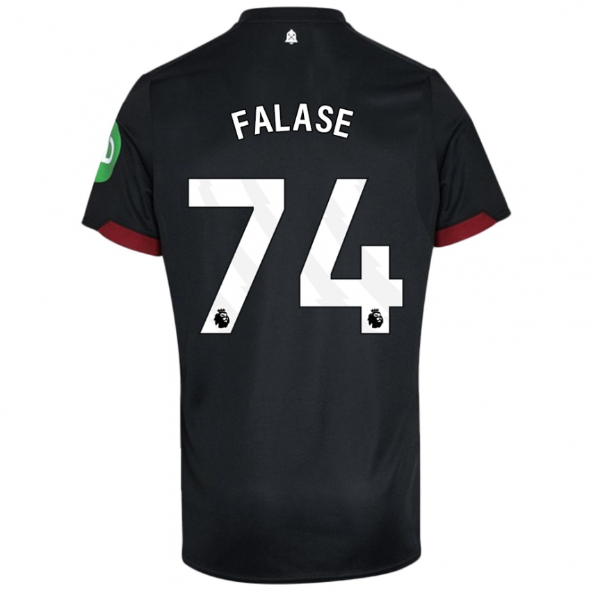 Női Asher Falase #74 Fekete Fehér Idegenbeli Jersey 2024/25 Mez Póló Ing