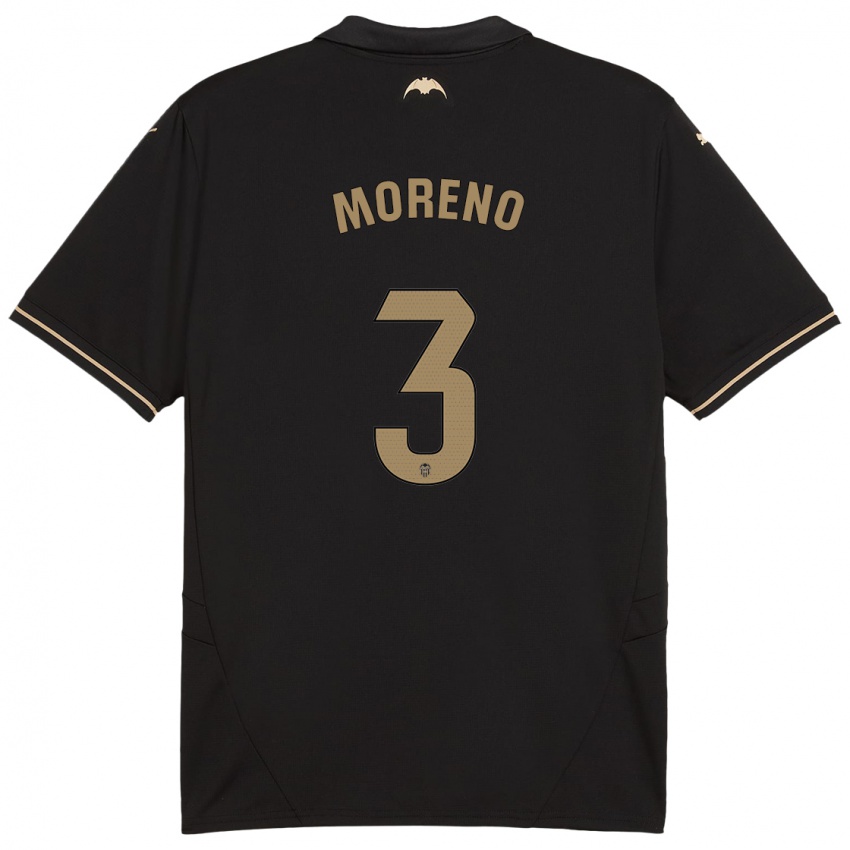 Női Diego Moreno #3 Fekete Idegenbeli Jersey 2024/25 Mez Póló Ing