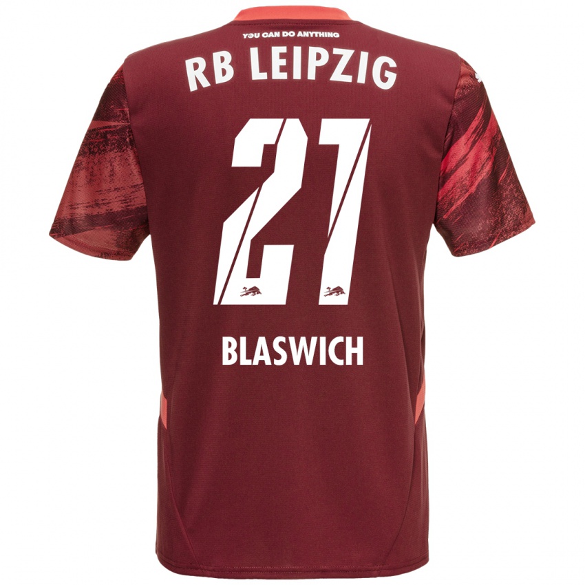 Női Janis Blaswich #21 Burgundia Idegenbeli Jersey 2024/25 Mez Póló Ing