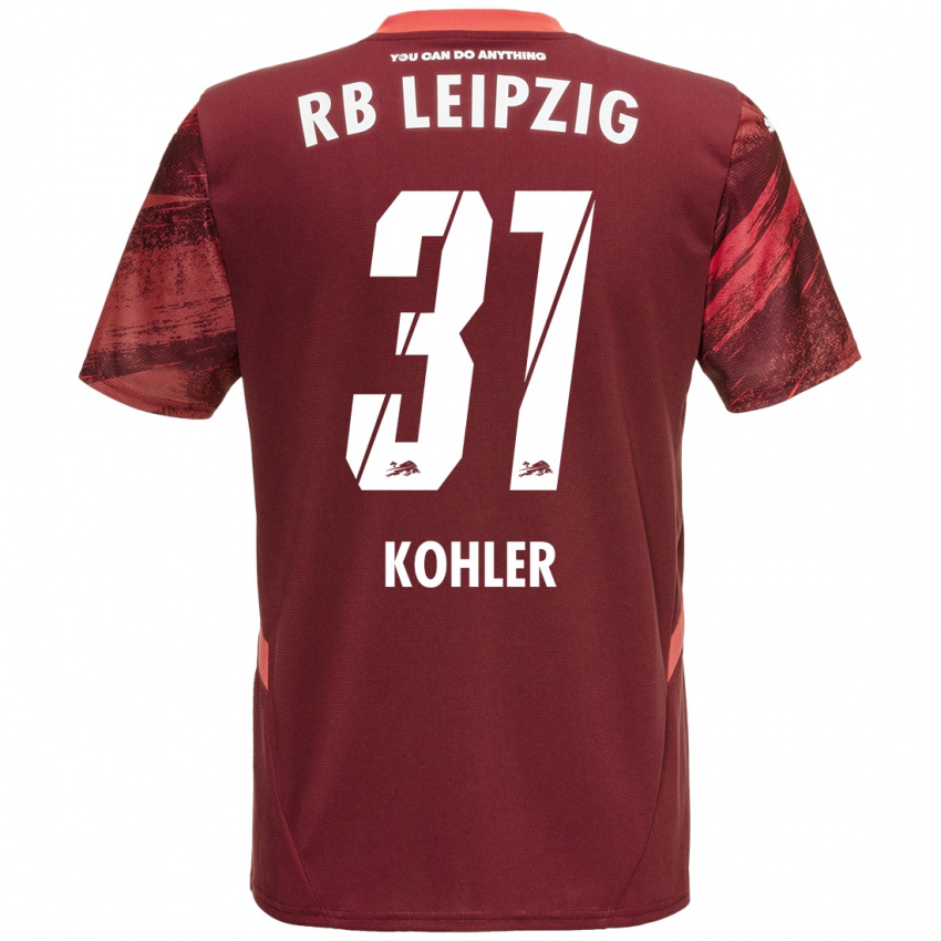 Női Tim Köhler #31 Burgundia Idegenbeli Jersey 2024/25 Mez Póló Ing