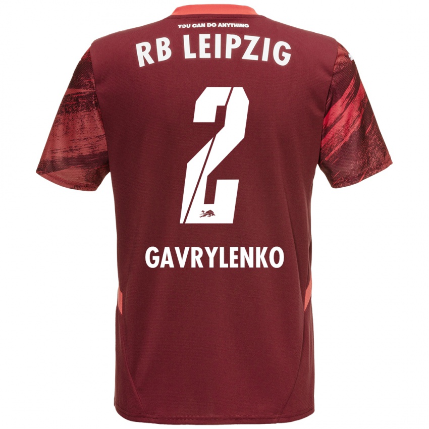 Női Oleksandr Gavrylenko #2 Burgundia Idegenbeli Jersey 2024/25 Mez Póló Ing