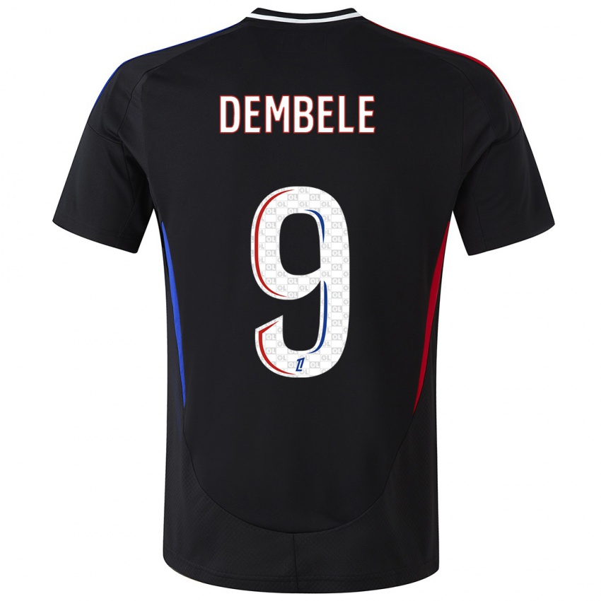 Női Moussa Dembele #9 Fekete Idegenbeli Jersey 2024/25 Mez Póló Ing