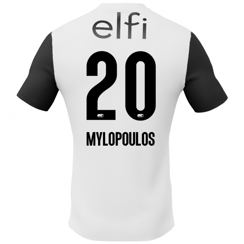 Női Marios Mylopoulos #20 Fehér Fekete Idegenbeli Jersey 2024/25 Mez Póló Ing