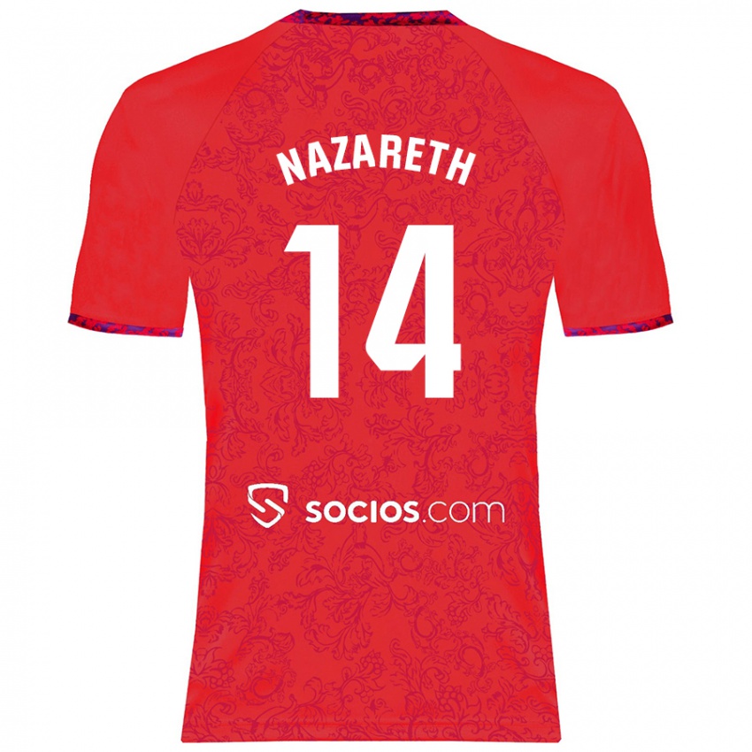 Női Nazaret Martín #14 Piros Idegenbeli Jersey 2024/25 Mez Póló Ing