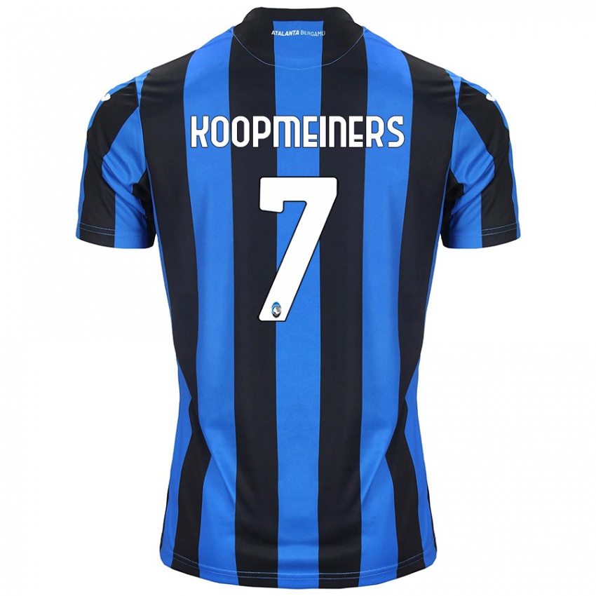 Gyermek Teun Koopmeiners #7 Kék Fekete Hazai Jersey 2024/25 Mez Póló Ing