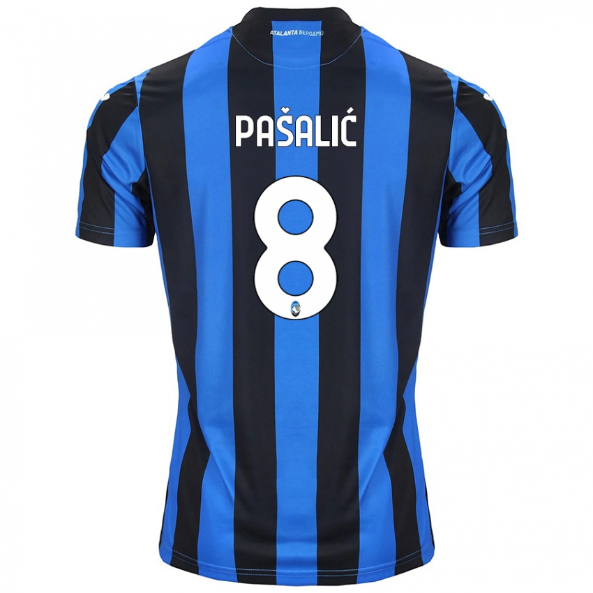 Gyermek Mario Pasalic #8 Kék Fekete Hazai Jersey 2024/25 Mez Póló Ing