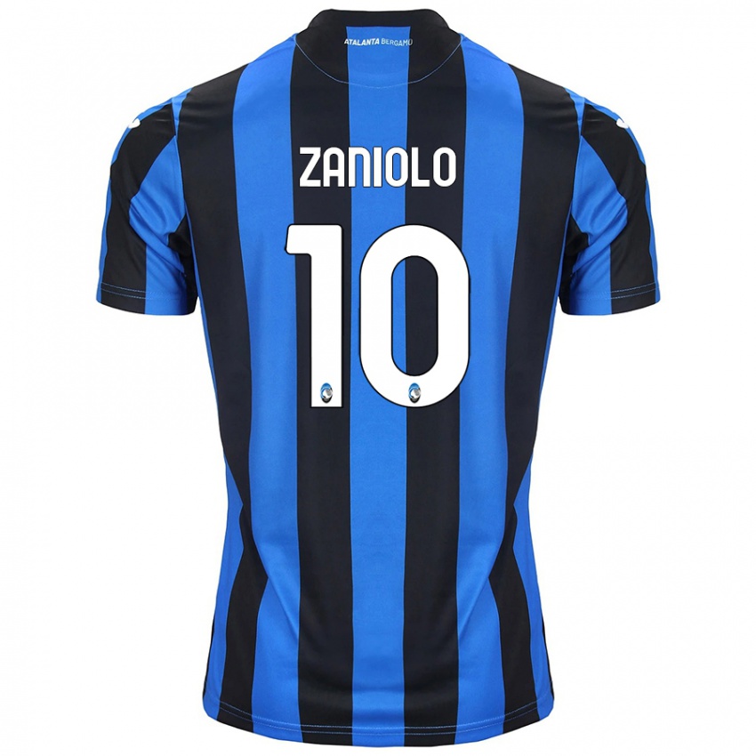 Gyermek Nicolo Zaniolo #10 Kék Fekete Hazai Jersey 2024/25 Mez Póló Ing