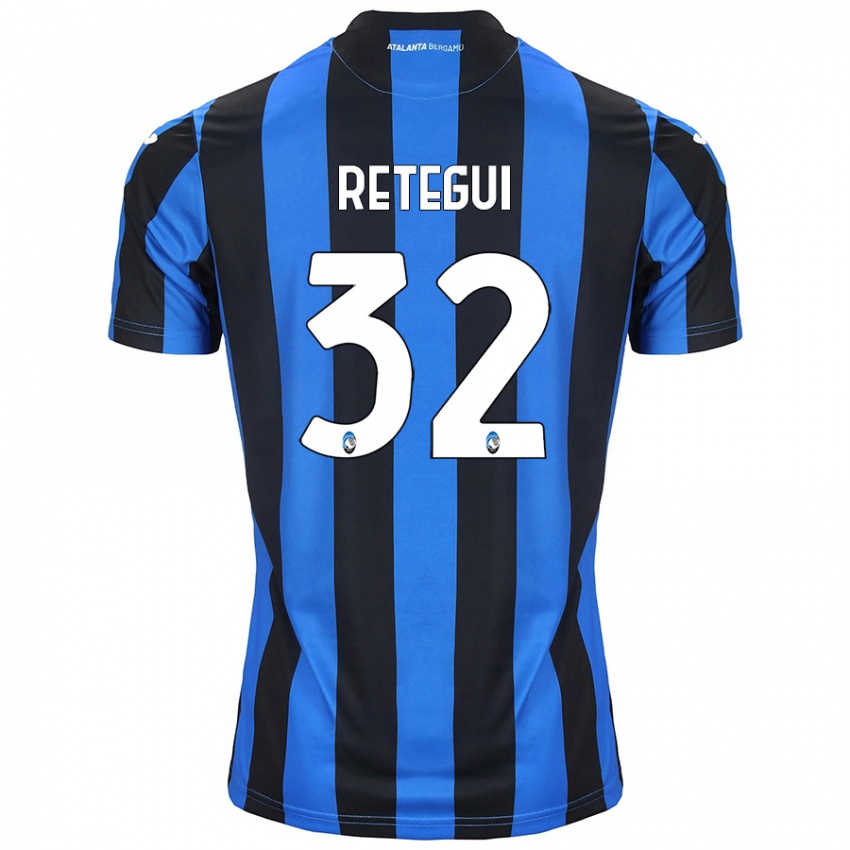 Gyermek Mateo Retegui #32 Kék Fekete Hazai Jersey 2024/25 Mez Póló Ing