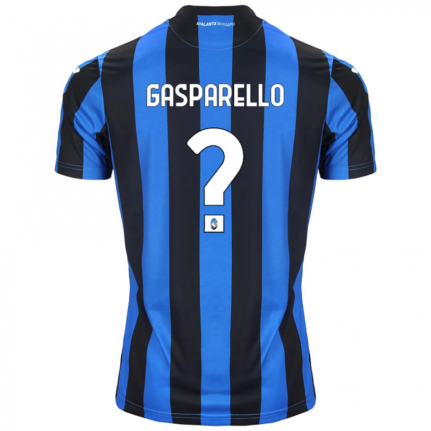 Gyermek Francesco Gasparello #0 Kék Fekete Hazai Jersey 2024/25 Mez Póló Ing