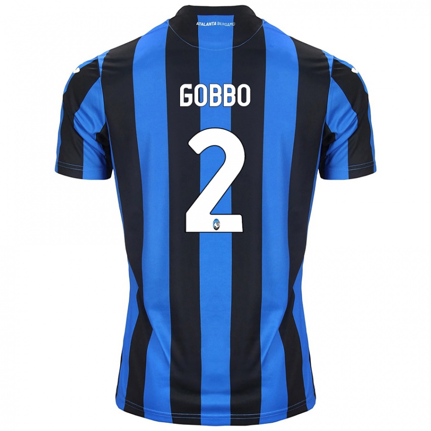 Gyermek Luca Gobbo #2 Kék Fekete Hazai Jersey 2024/25 Mez Póló Ing