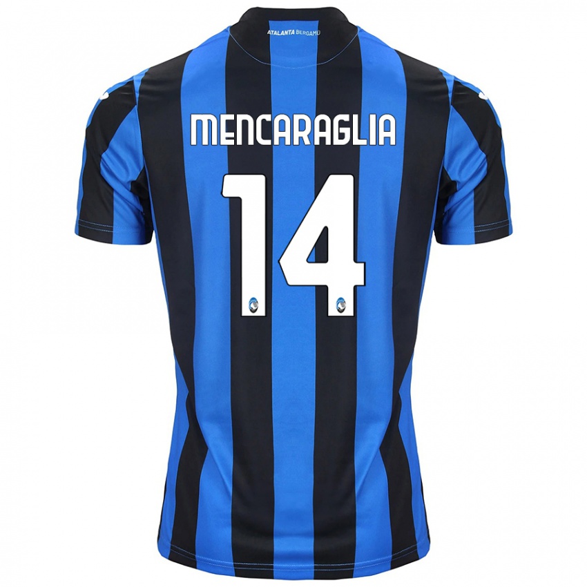 Gyermek Filippo Mencaraglia #14 Kék Fekete Hazai Jersey 2024/25 Mez Póló Ing