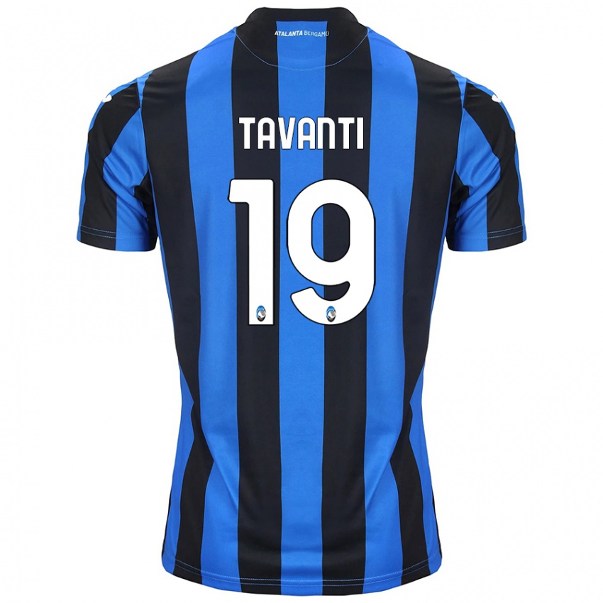 Gyermek Mattia Tavanti #19 Kék Fekete Hazai Jersey 2024/25 Mez Póló Ing