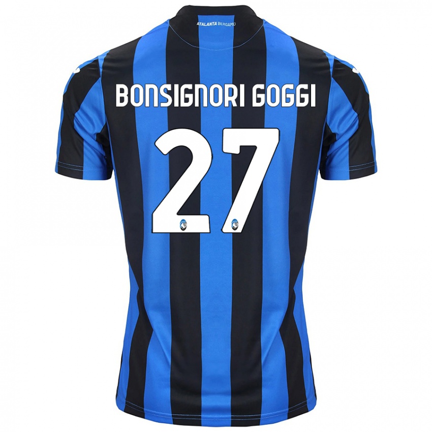 Gyermek Lorenzo Bonsignori Goggi #27 Kék Fekete Hazai Jersey 2024/25 Mez Póló Ing