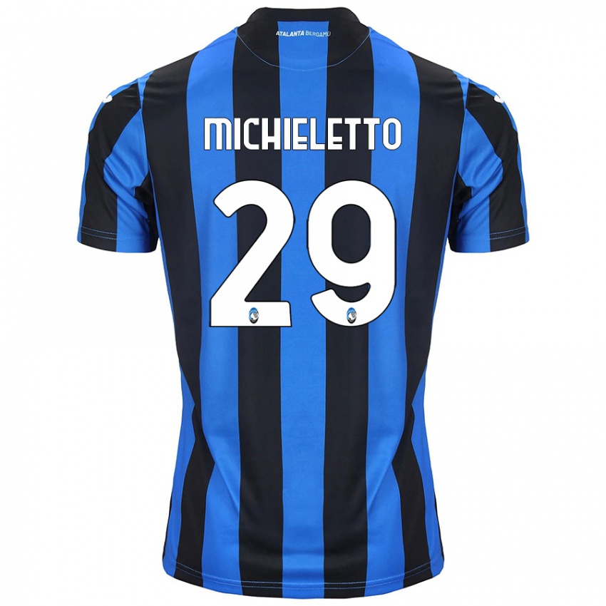 Gyermek Andrea Michieletto #29 Kék Fekete Hazai Jersey 2024/25 Mez Póló Ing