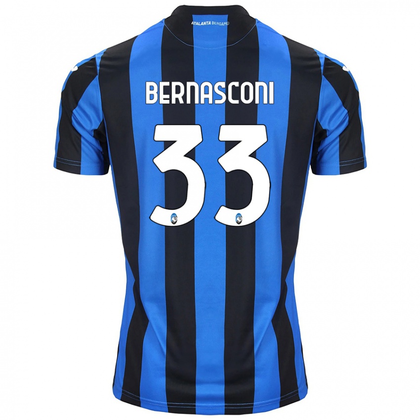 Gyermek Lorenzo Bernasconi #33 Kék Fekete Hazai Jersey 2024/25 Mez Póló Ing