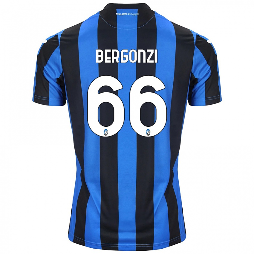 Gyermek Federico Bergonzi #66 Kék Fekete Hazai Jersey 2024/25 Mez Póló Ing