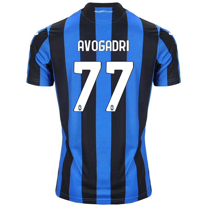 Gyermek Lorenzo Avogadri #77 Kék Fekete Hazai Jersey 2024/25 Mez Póló Ing