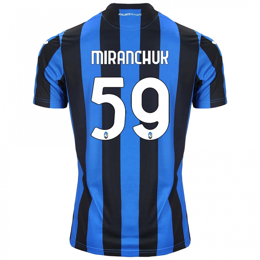 Gyermek Aleksey Miranchuk #59 Kék Fekete Hazai Jersey 2024/25 Mez Póló Ing