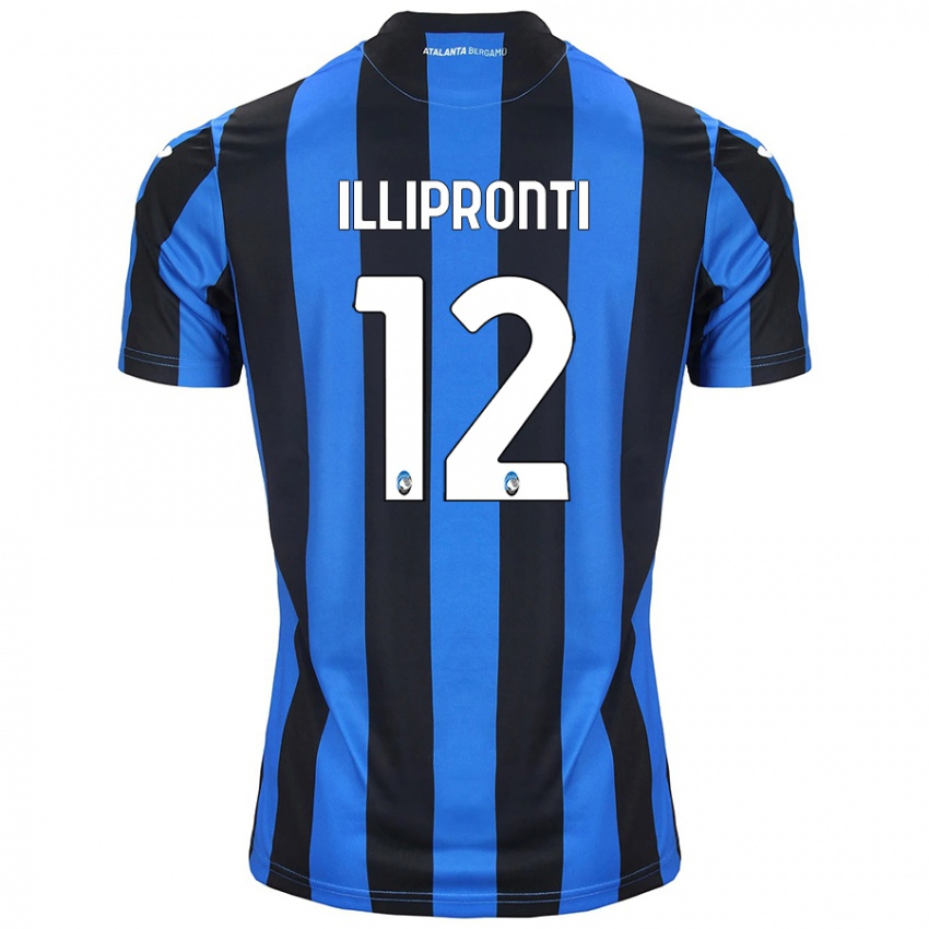 Gyermek Filippo Illipronti #12 Kék Fekete Hazai Jersey 2024/25 Mez Póló Ing