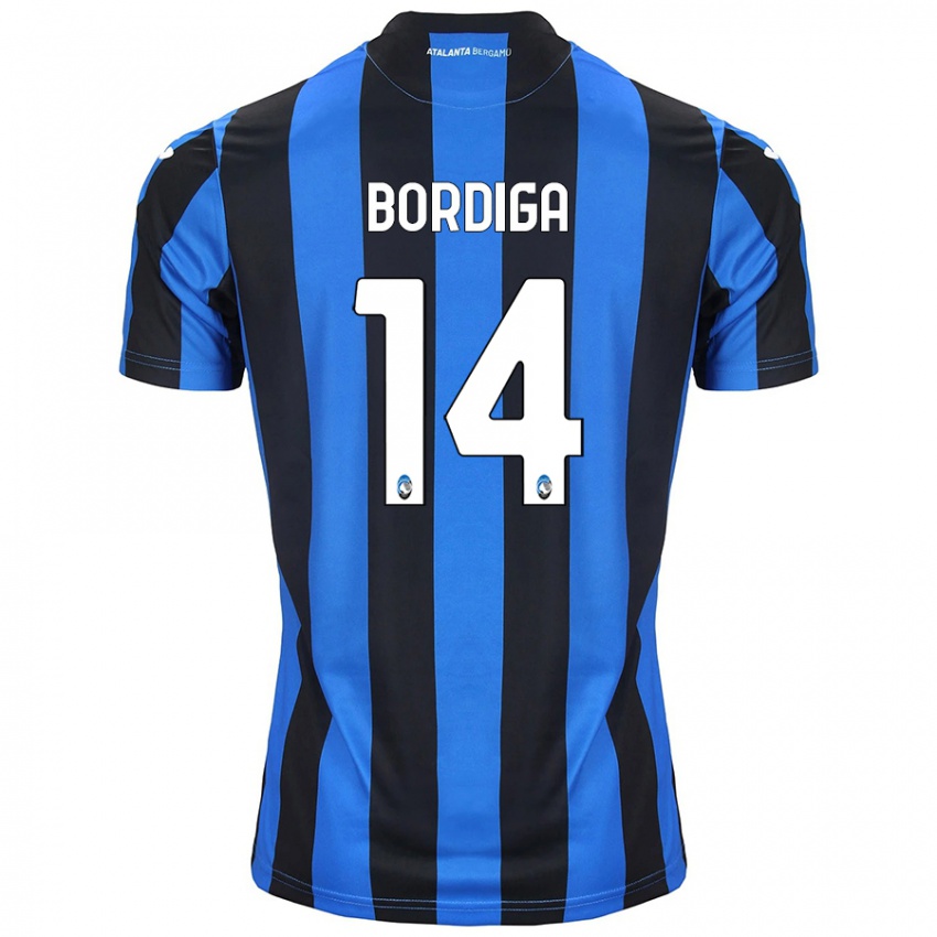 Gyermek Michele Bordiga #14 Kék Fekete Hazai Jersey 2024/25 Mez Póló Ing