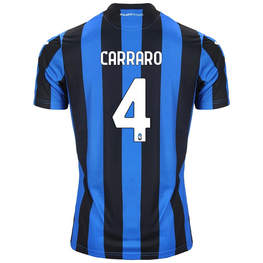 Gyermek Marco Carraro #4 Kék Fekete Hazai Jersey 2024/25 Mez Póló Ing