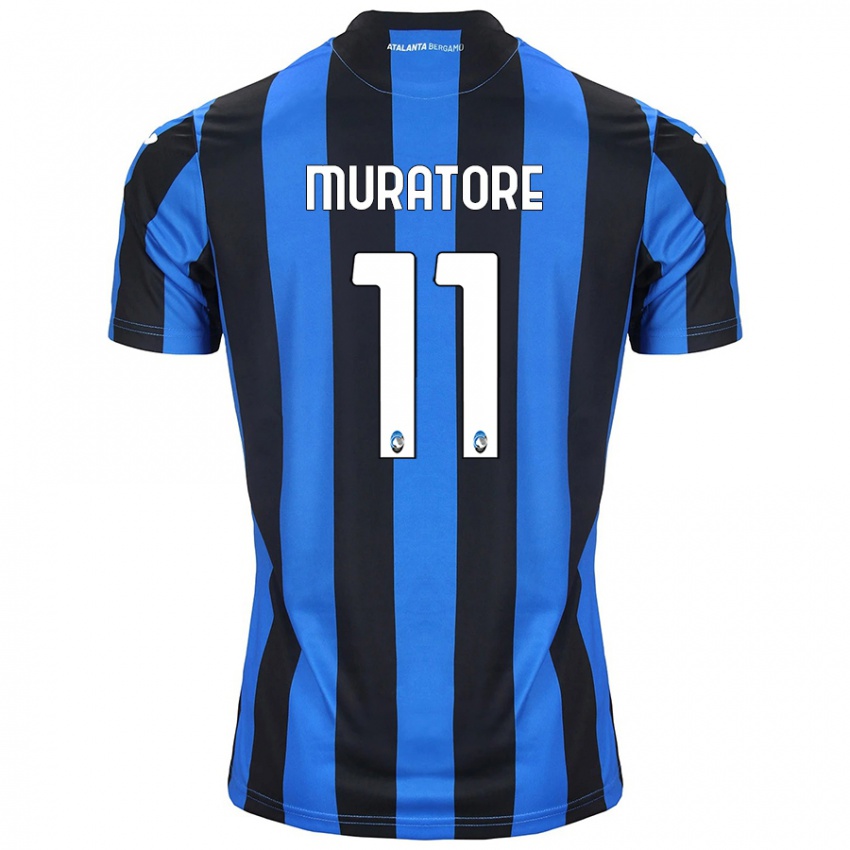 Gyermek Simone Muratore #11 Kék Fekete Hazai Jersey 2024/25 Mez Póló Ing