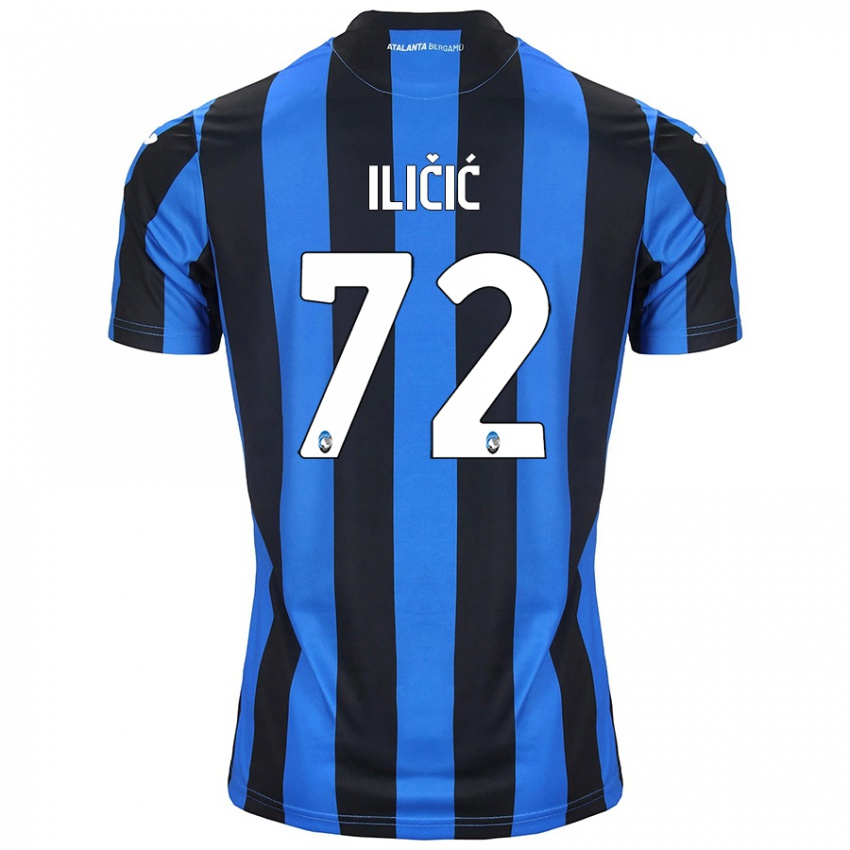 Gyermek Josip Ilicic #72 Kék Fekete Hazai Jersey 2024/25 Mez Póló Ing