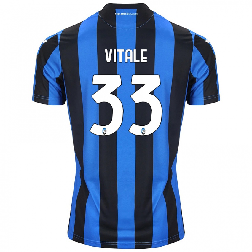 Gyermek Francesca Vitale #33 Kék Fekete Hazai Jersey 2024/25 Mez Póló Ing