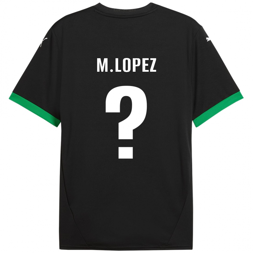 Gyermek Maxime López #0 Fekete Sötétzöld Hazai Jersey 2024/25 Mez Póló Ing