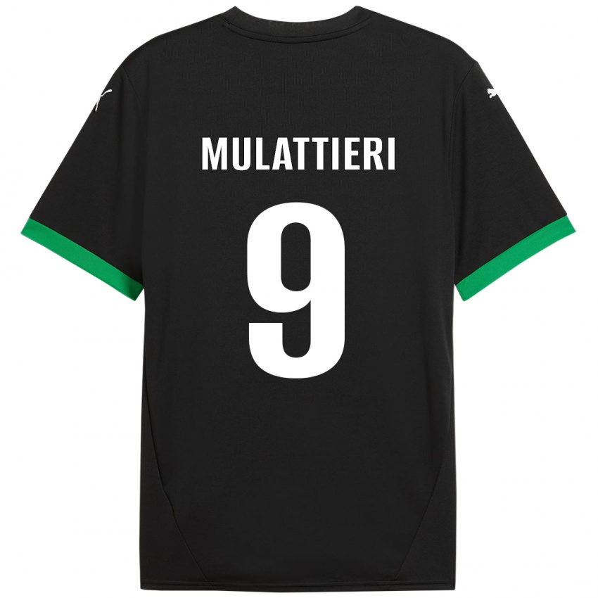 Gyermek Samuele Mulattieri #9 Fekete Sötétzöld Hazai Jersey 2024/25 Mez Póló Ing