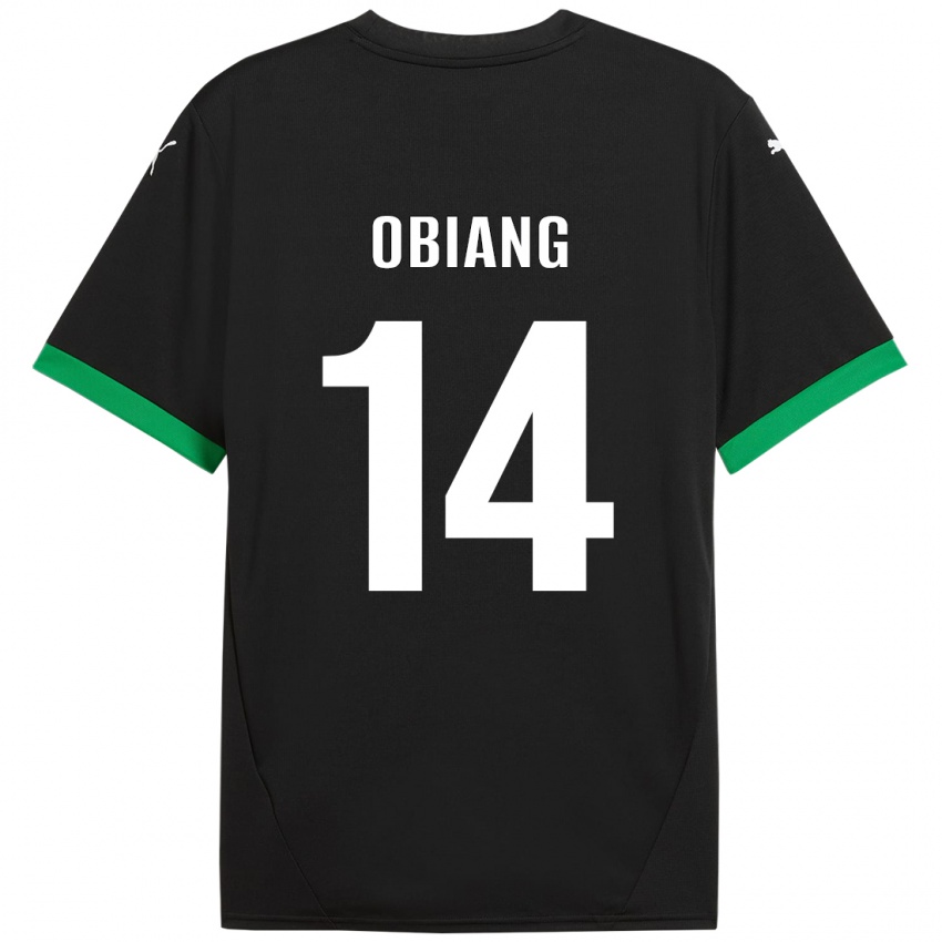 Gyermek Pedro Obiang #14 Fekete Sötétzöld Hazai Jersey 2024/25 Mez Póló Ing