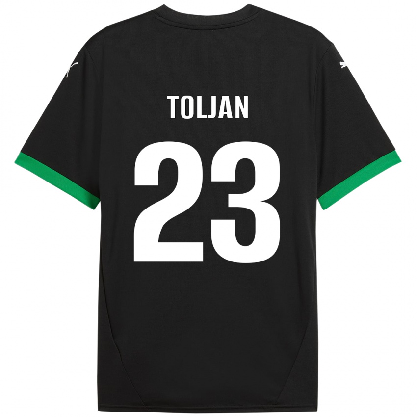 Gyermek Jeremy Toljan #23 Fekete Sötétzöld Hazai Jersey 2024/25 Mez Póló Ing