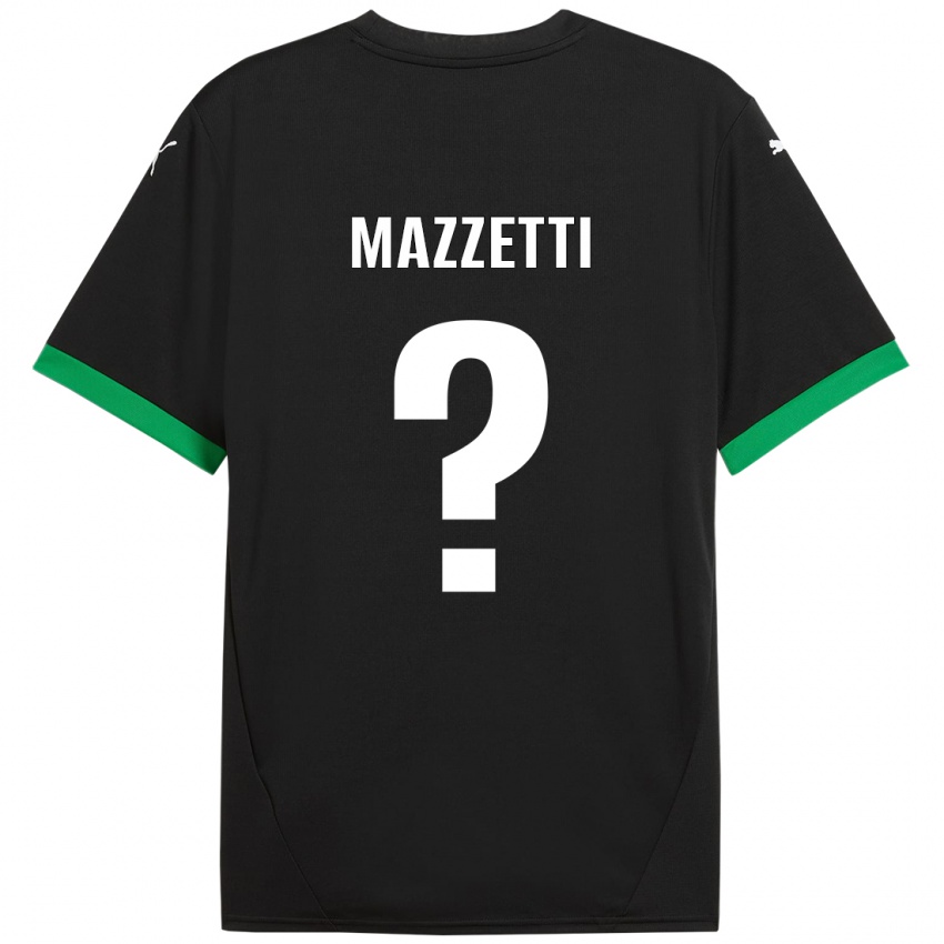 Gyermek Riccardo Mazzetti #0 Fekete Sötétzöld Hazai Jersey 2024/25 Mez Póló Ing