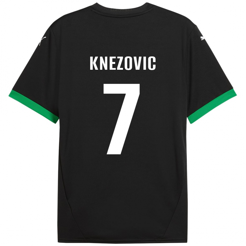 Gyermek Borna Knezovic #7 Fekete Sötétzöld Hazai Jersey 2024/25 Mez Póló Ing