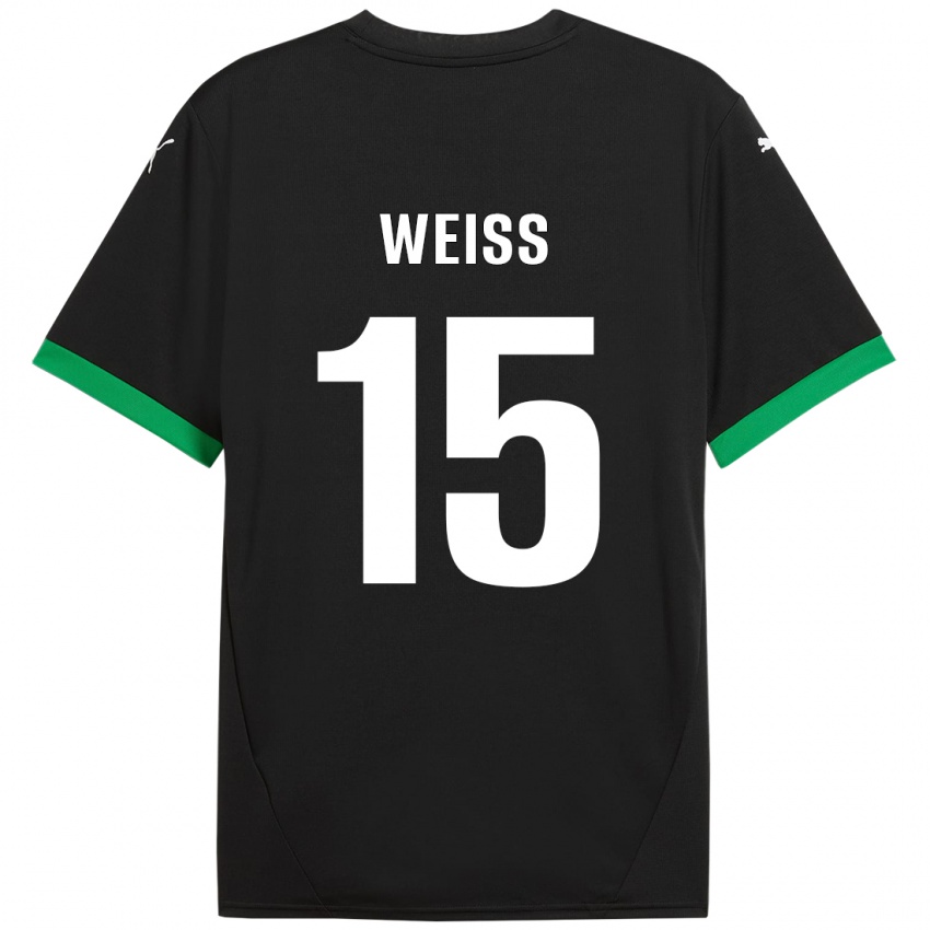 Gyermek David Weiss #15 Fekete Sötétzöld Hazai Jersey 2024/25 Mez Póló Ing