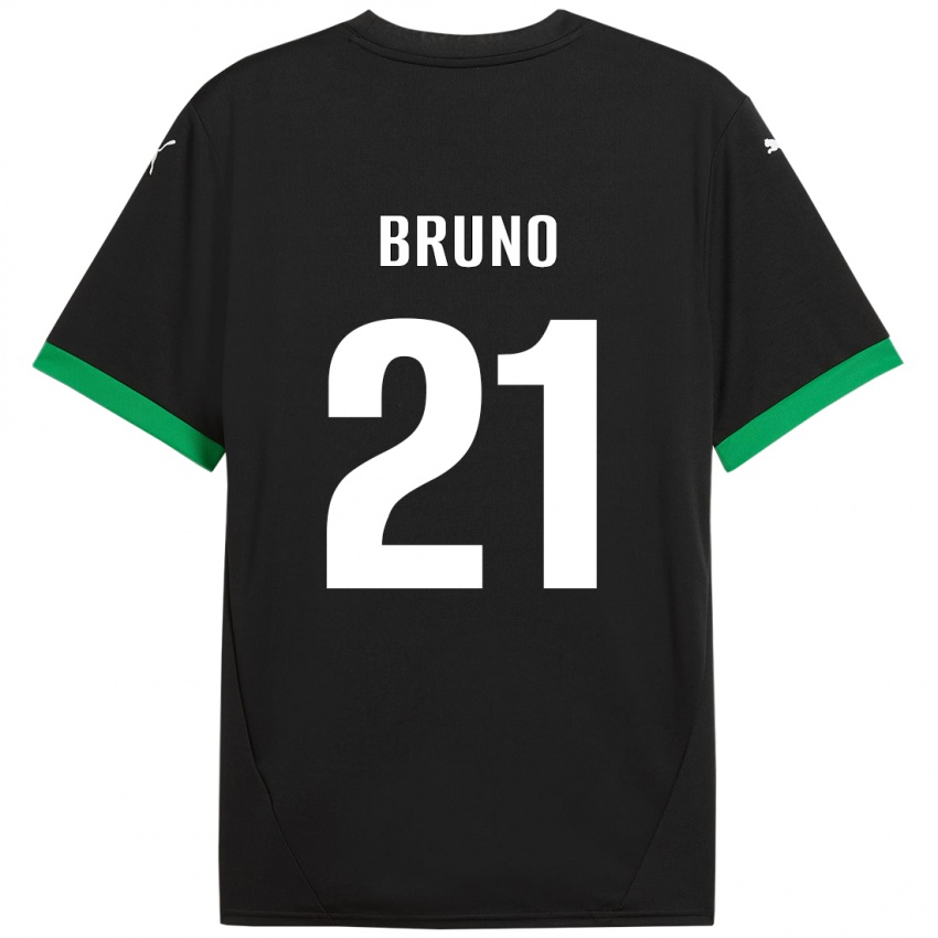 Gyermek Kevin Bruno #21 Fekete Sötétzöld Hazai Jersey 2024/25 Mez Póló Ing