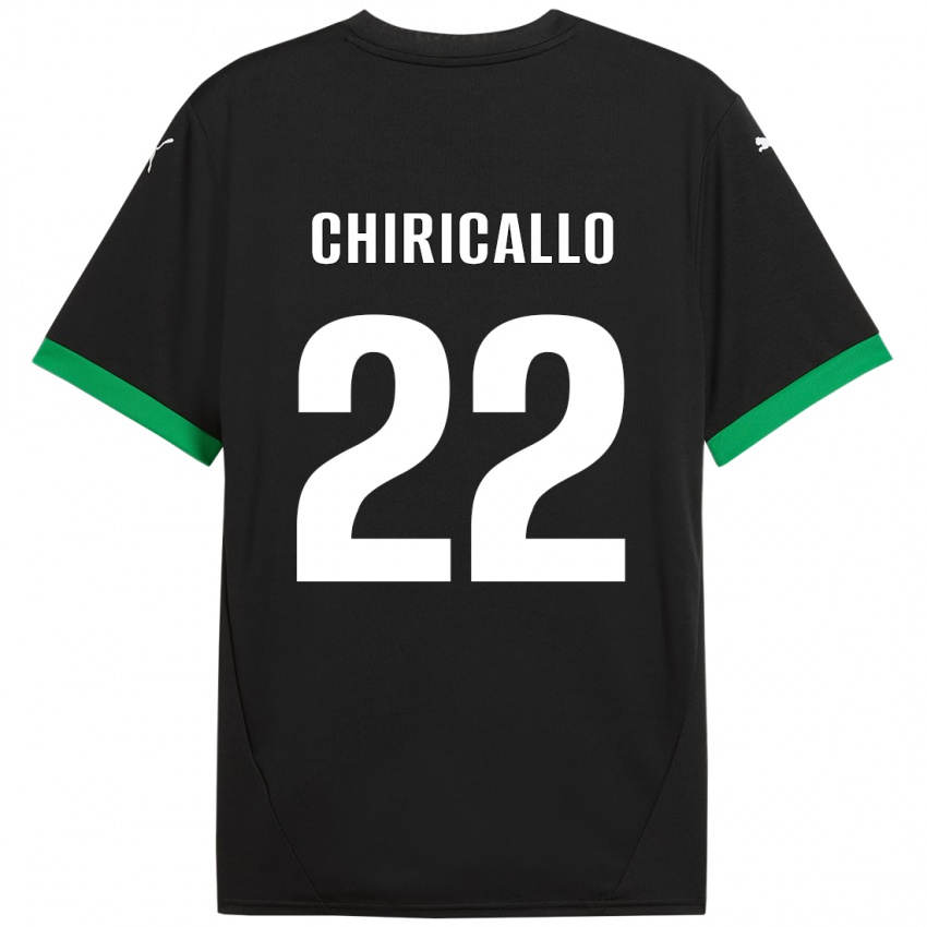 Gyermek Giovanni Chiricallo #22 Fekete Sötétzöld Hazai Jersey 2024/25 Mez Póló Ing