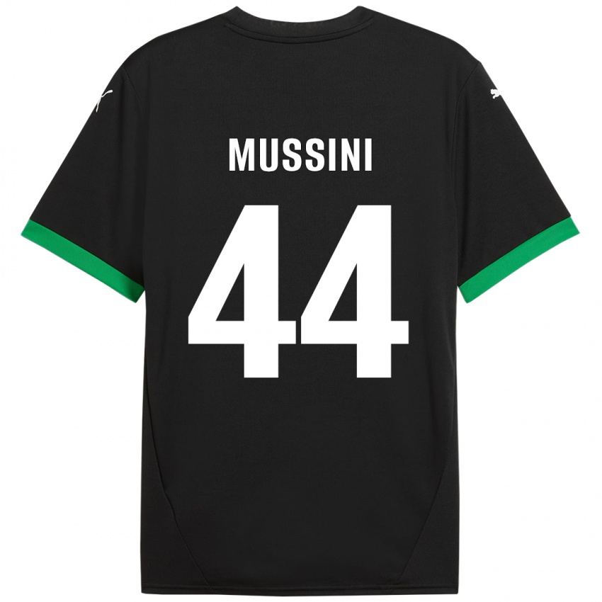 Gyermek Andrea Mussini #44 Fekete Sötétzöld Hazai Jersey 2024/25 Mez Póló Ing