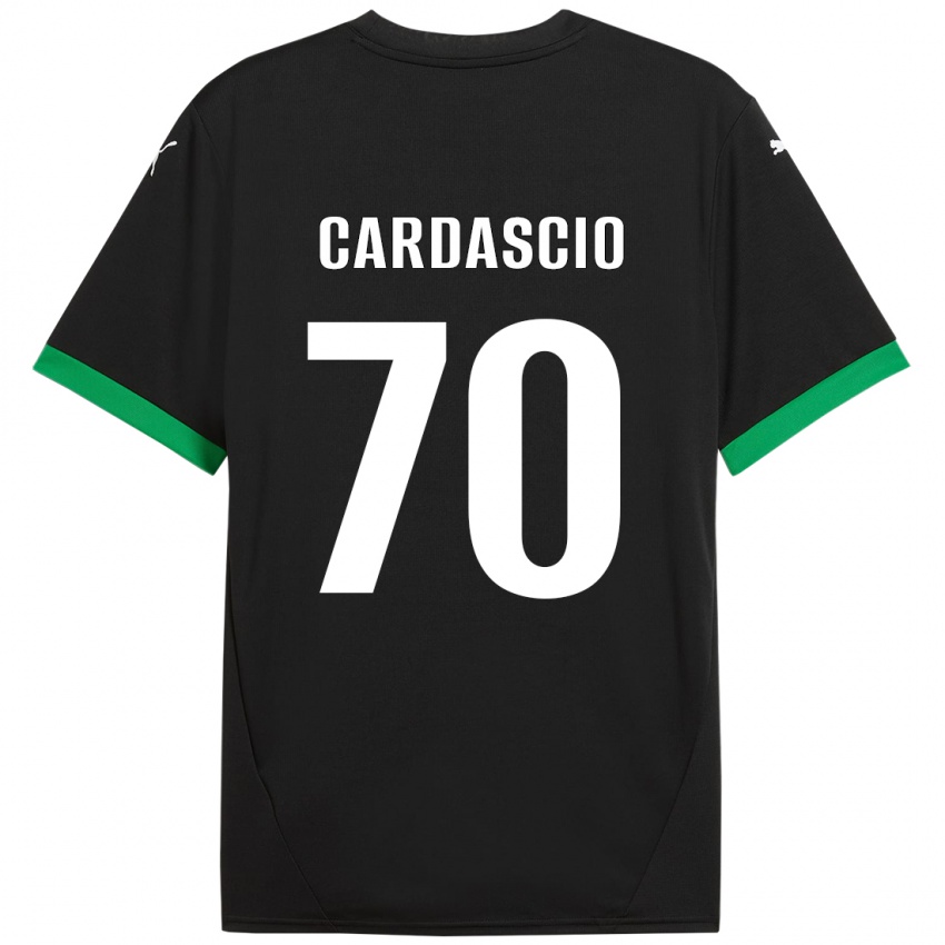 Gyermek Alessandro Cardascio #70 Fekete Sötétzöld Hazai Jersey 2024/25 Mez Póló Ing