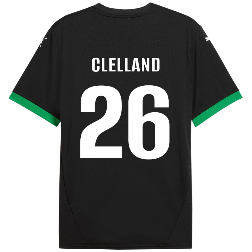 Gyermek Lana Clelland #26 Fekete Sötétzöld Hazai Jersey 2024/25 Mez Póló Ing