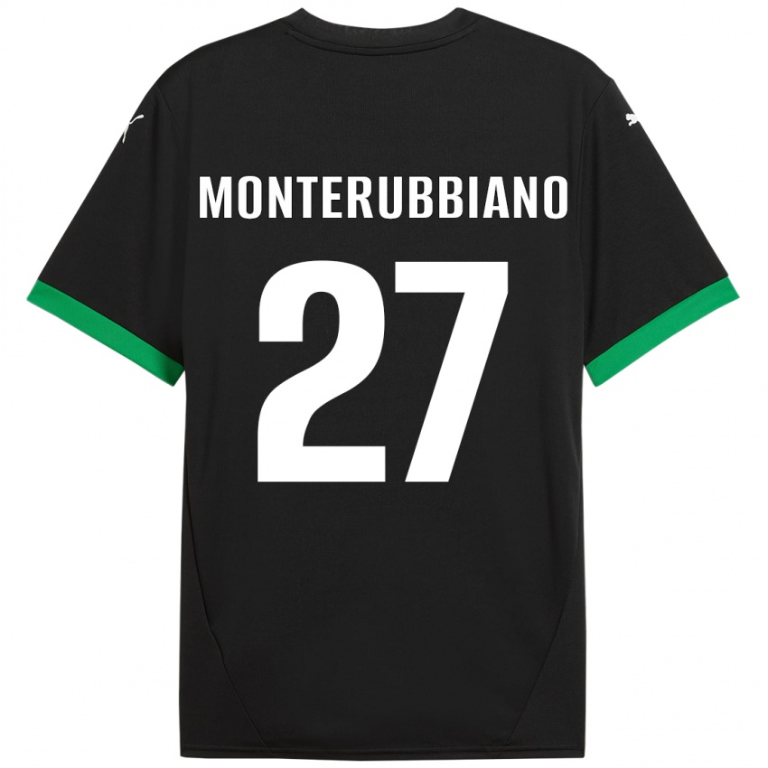 Gyermek Valeria Monterubbiano #27 Fekete Sötétzöld Hazai Jersey 2024/25 Mez Póló Ing