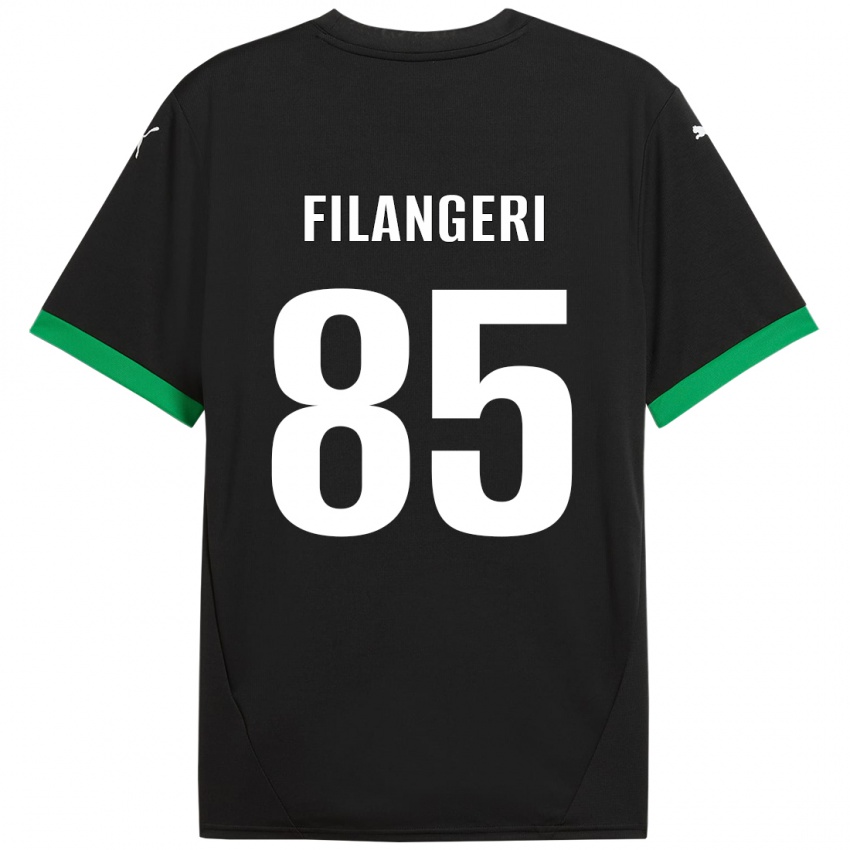 Gyermek Maria Luisa Filangeri #85 Fekete Sötétzöld Hazai Jersey 2024/25 Mez Póló Ing