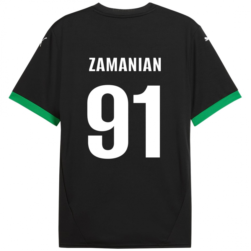 Gyermek Annahita Zamanian #91 Fekete Sötétzöld Hazai Jersey 2024/25 Mez Póló Ing