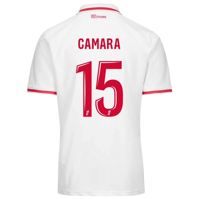 Gyermek Lamine Camara #15 Fehér Piros Hazai Jersey 2024/25 Mez Póló Ing