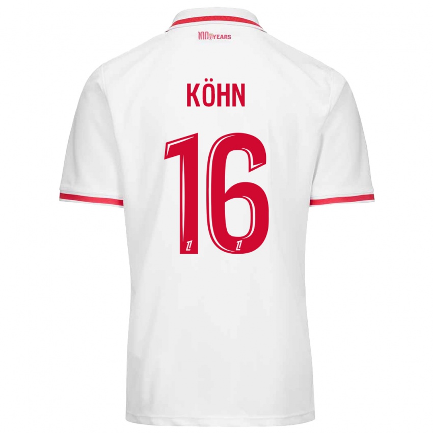 Gyermek Philipp Köhn #16 Fehér Piros Hazai Jersey 2024/25 Mez Póló Ing