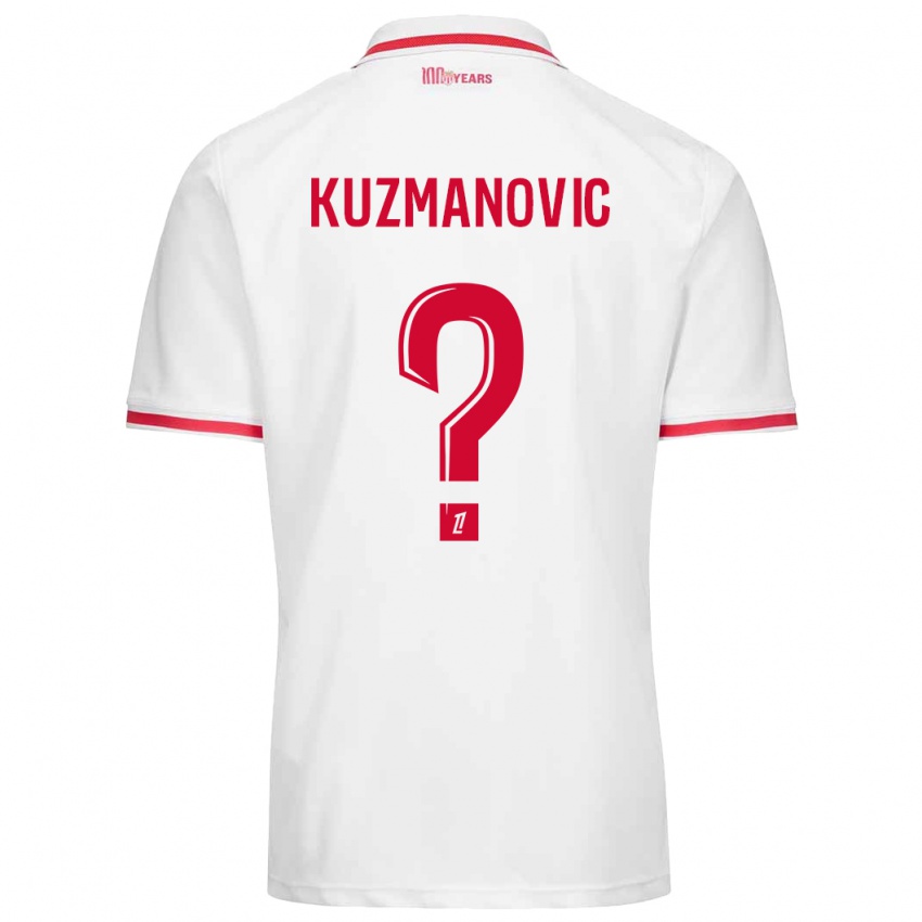 Gyermek Dejan Kuzmanovic #0 Fehér Piros Hazai Jersey 2024/25 Mez Póló Ing