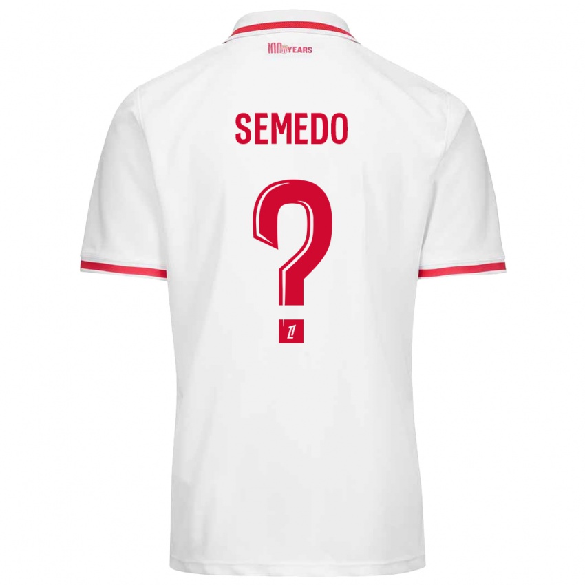 Gyermek Jordan Semedo #0 Fehér Piros Hazai Jersey 2024/25 Mez Póló Ing