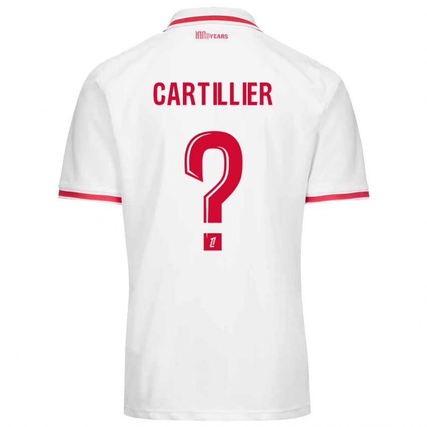 Gyermek Antonin Cartillier #0 Fehér Piros Hazai Jersey 2024/25 Mez Póló Ing